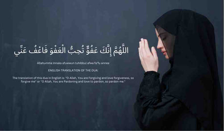 Allahumma innaka afuwwun tuhibbul afwa fa’fu annee