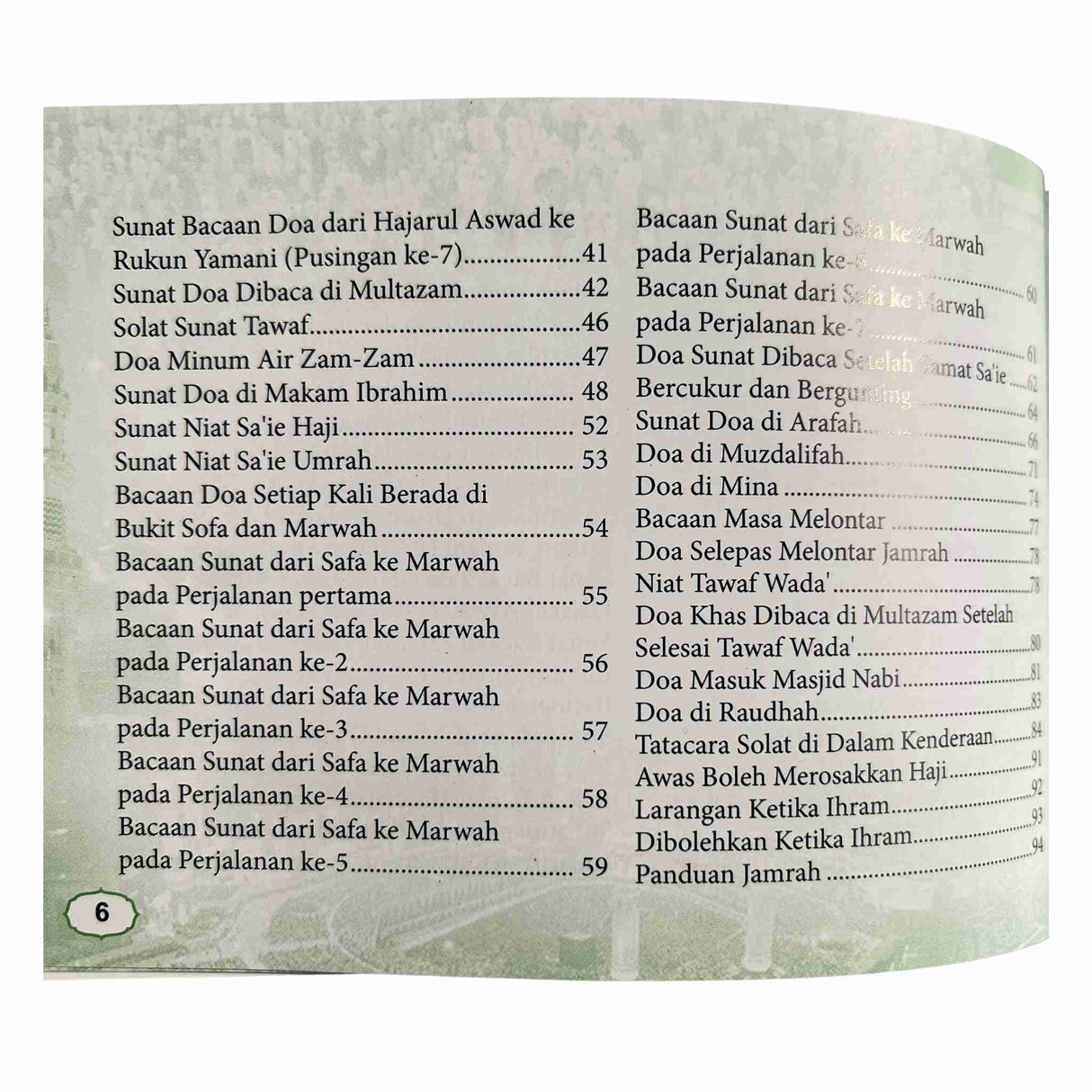 CONTENT INNER UMRAH BOOK IN MALAY