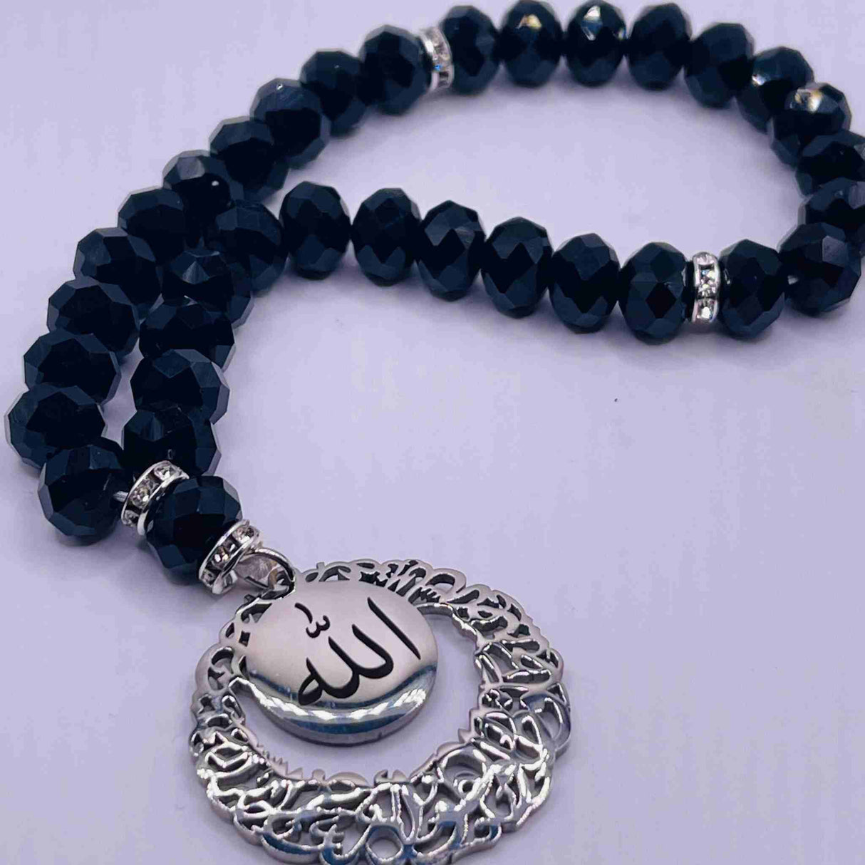 TASBIH CRYSTAL BLACK ALLH TASSEL