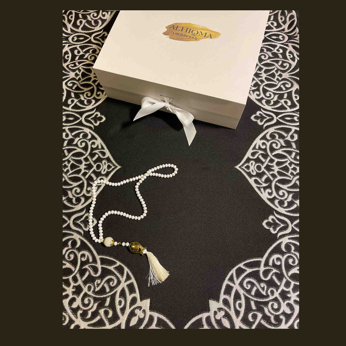 AL HIQMA ROYAL SEJADAH BLACK SILVER HEER