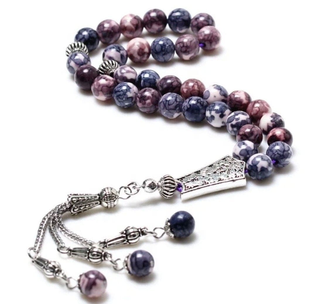 Tasbih Misbaha Natural Rain Stone Purple - ALHIQMA