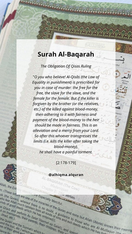 AlHiqma Al-Quran English Tagging Kit: Al-Baqarah 2:178-179-Justice and Compassion: Insights from the Quran