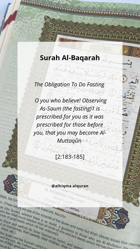 AlHiqma Al-Quran English Tagging Kit: Al-Baqarah 2:178-179 - Unlock Spiritual Growth with Ramadan Fasting
