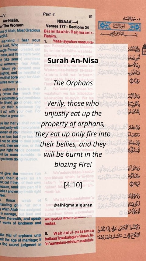 Surah An-Nisa 4:10: Quran's Call for Justice and Righteousness