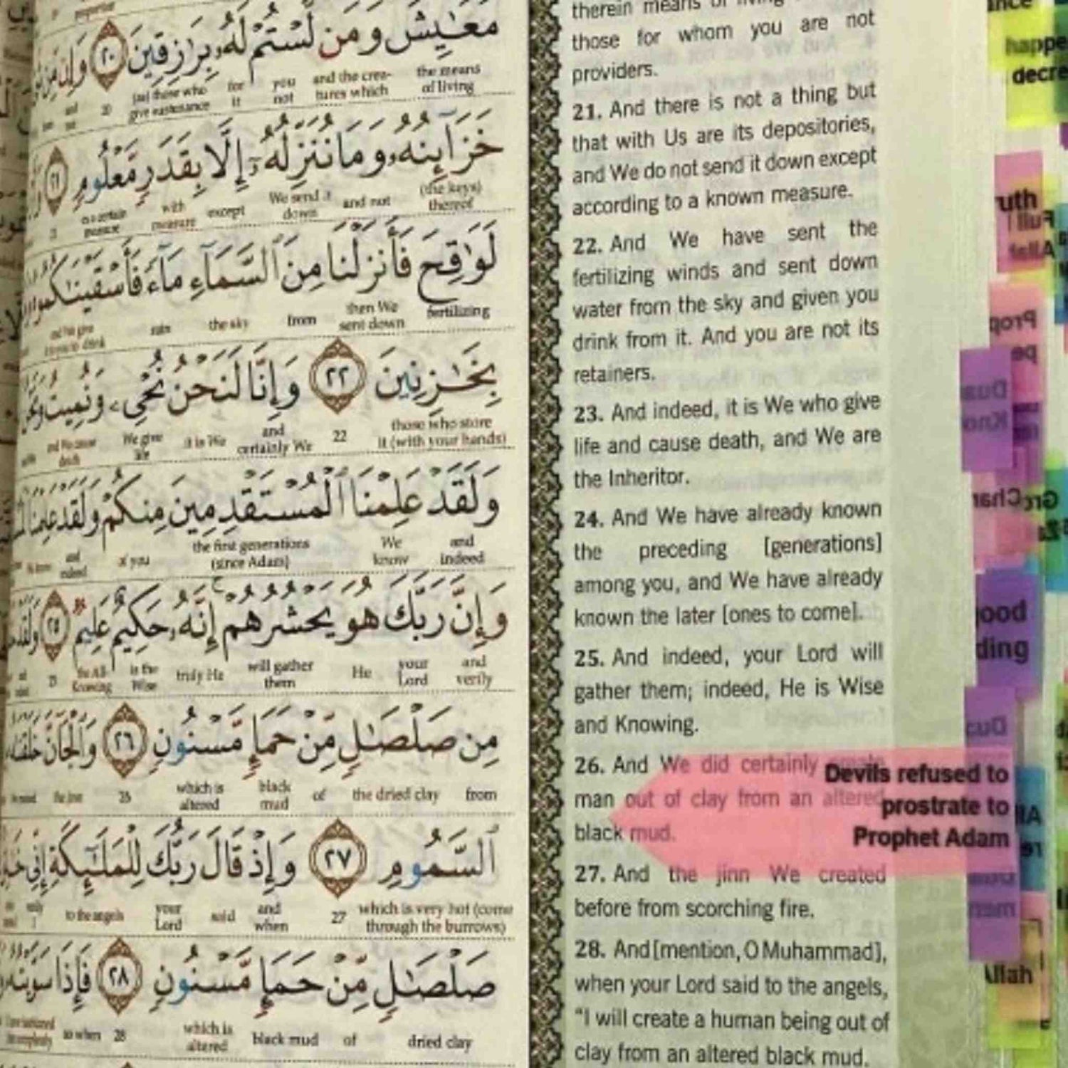 AL QURAN AL KARIM WITH ENGLISH TAGS