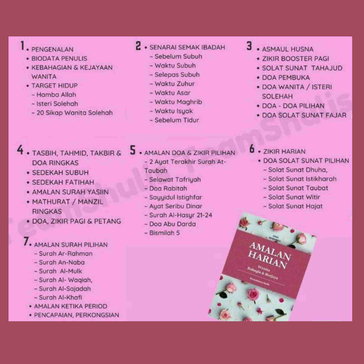 BOOK AMALAN HARIAN WANITA