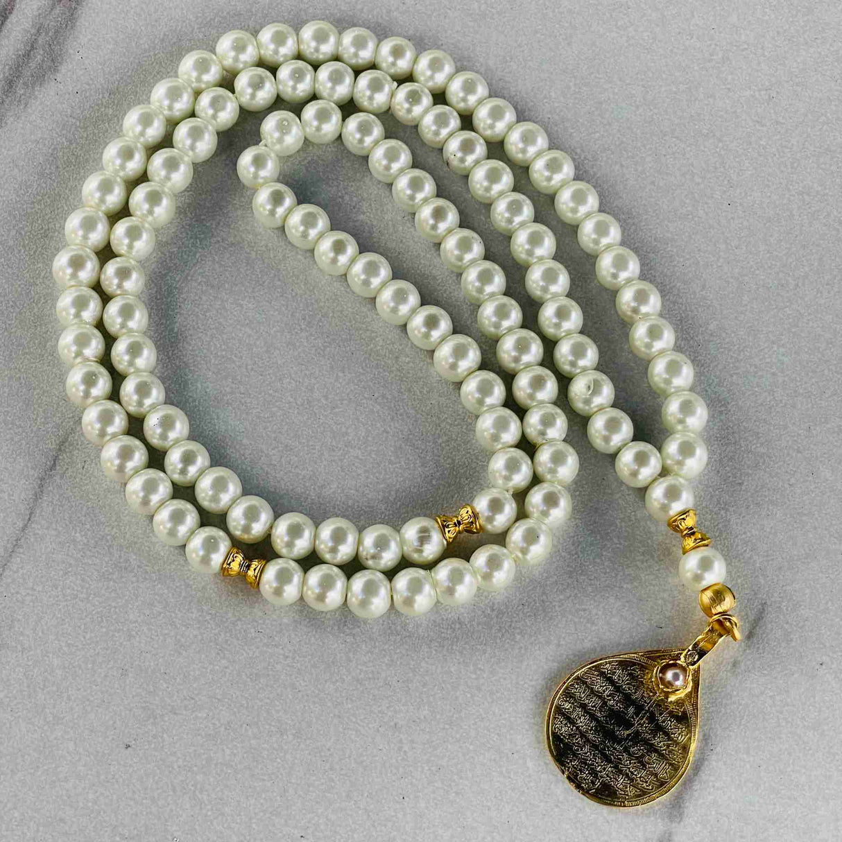 AL HIQMA AYATUL QURSI WHITE PEARL TASBIH