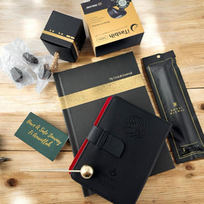 Jannah Path Journal Umrah gift set with Quran, journal, tasbih, miswak and Ajwa dates by Al Hiqma Singapore
