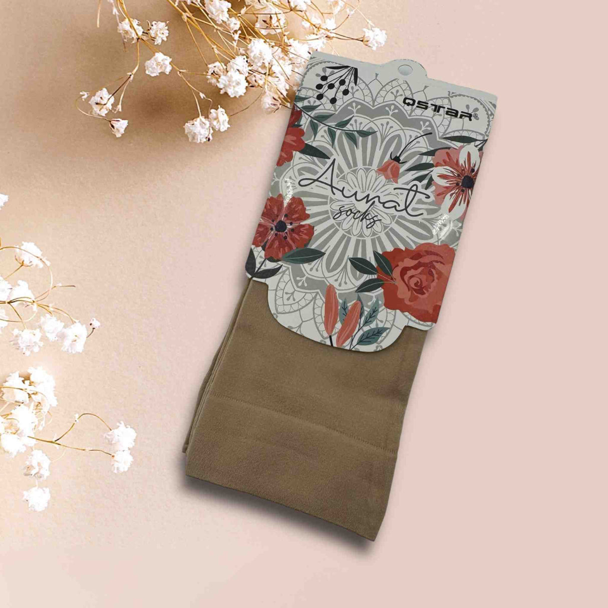 CALF SOCKS BEIGE