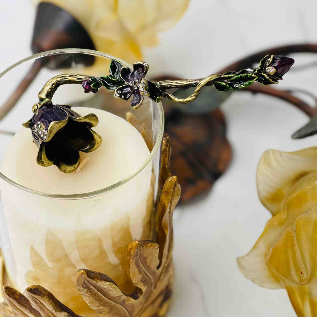 PURPLE FLORAL CANDLE SNUFFER