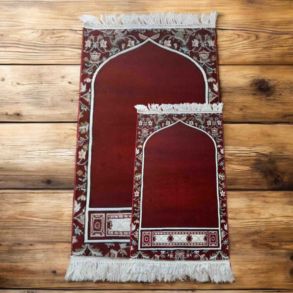 RED HARAMAIN PRAYER MAT SETS