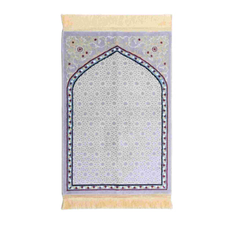 PRAYER MAT ISLAMIC PATTERN GREYISH BLUE