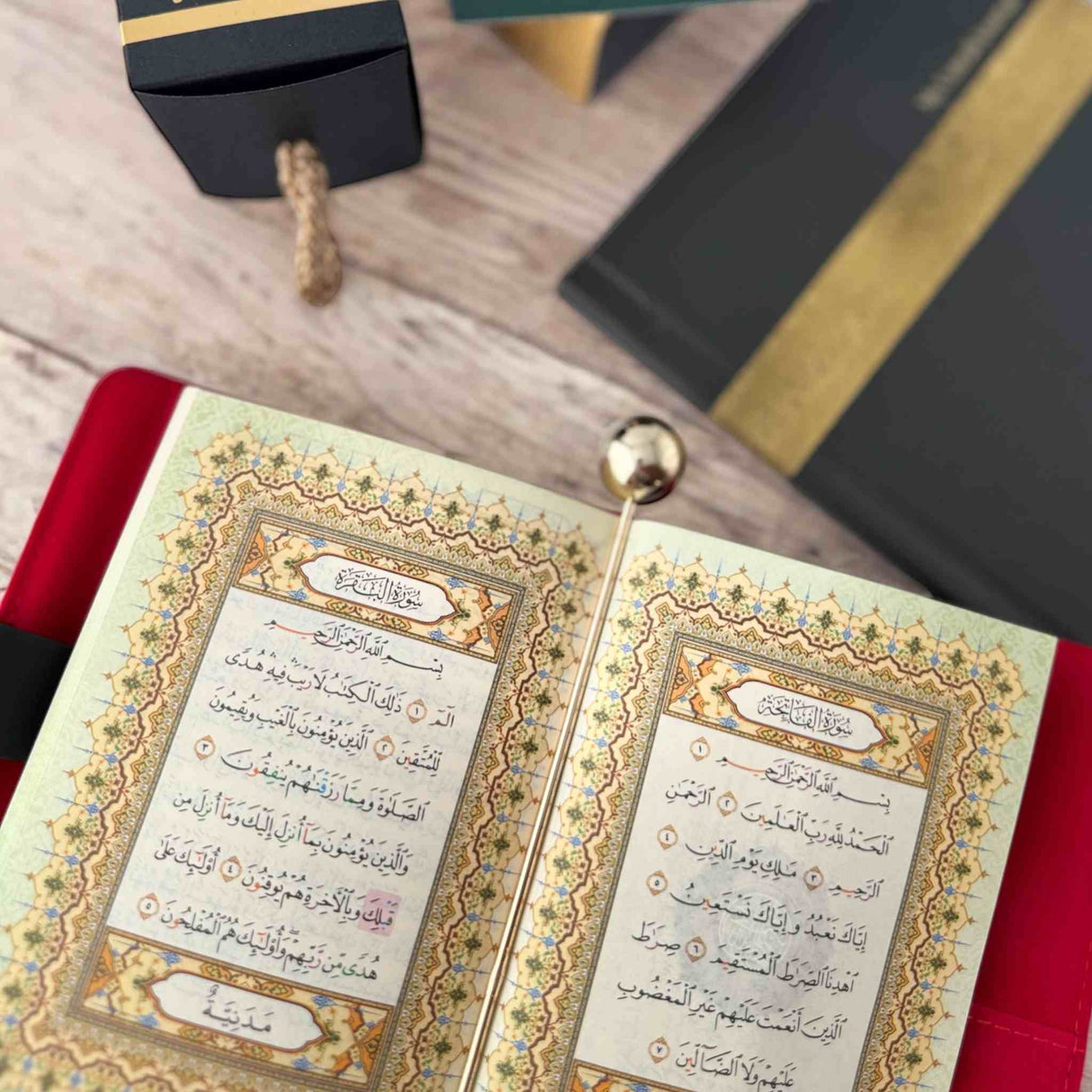 Islamic Umrah reflection gift box with journal, leather Quran and digital tasbih set