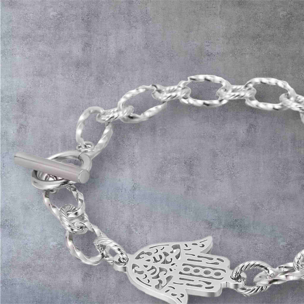 KHAMSA CHAIN BRACELET SILVER