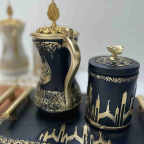 Al Hiqma bukhoor set with elegant mabkhara, charcoal tablets and fragrance accessories