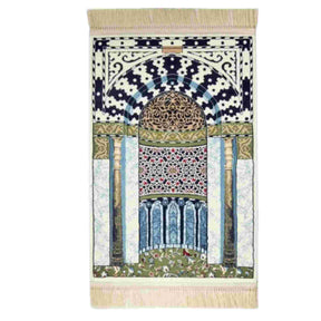 PRAYER MAT MEHRAB BLUE BEIGE