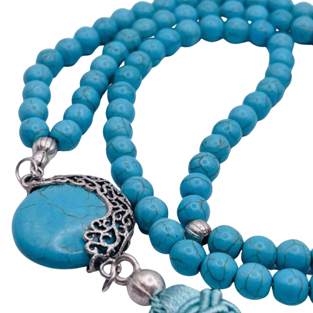 PRAYER BEADS WITH BLUE TASSELS FROM TURKEY