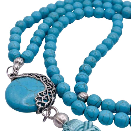 PRAYER BEADS WITH BLUE TASSELS FROM TURKEY