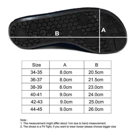 SIZES OF TAWAF PADDED SHOES