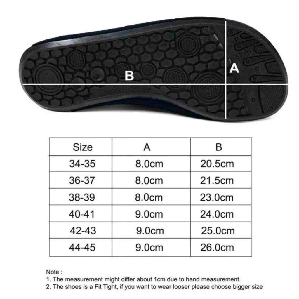 SIZES OF TAWAF PADDED SHOES