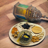 BROWN WHITE STAR AND MOON PLATTER