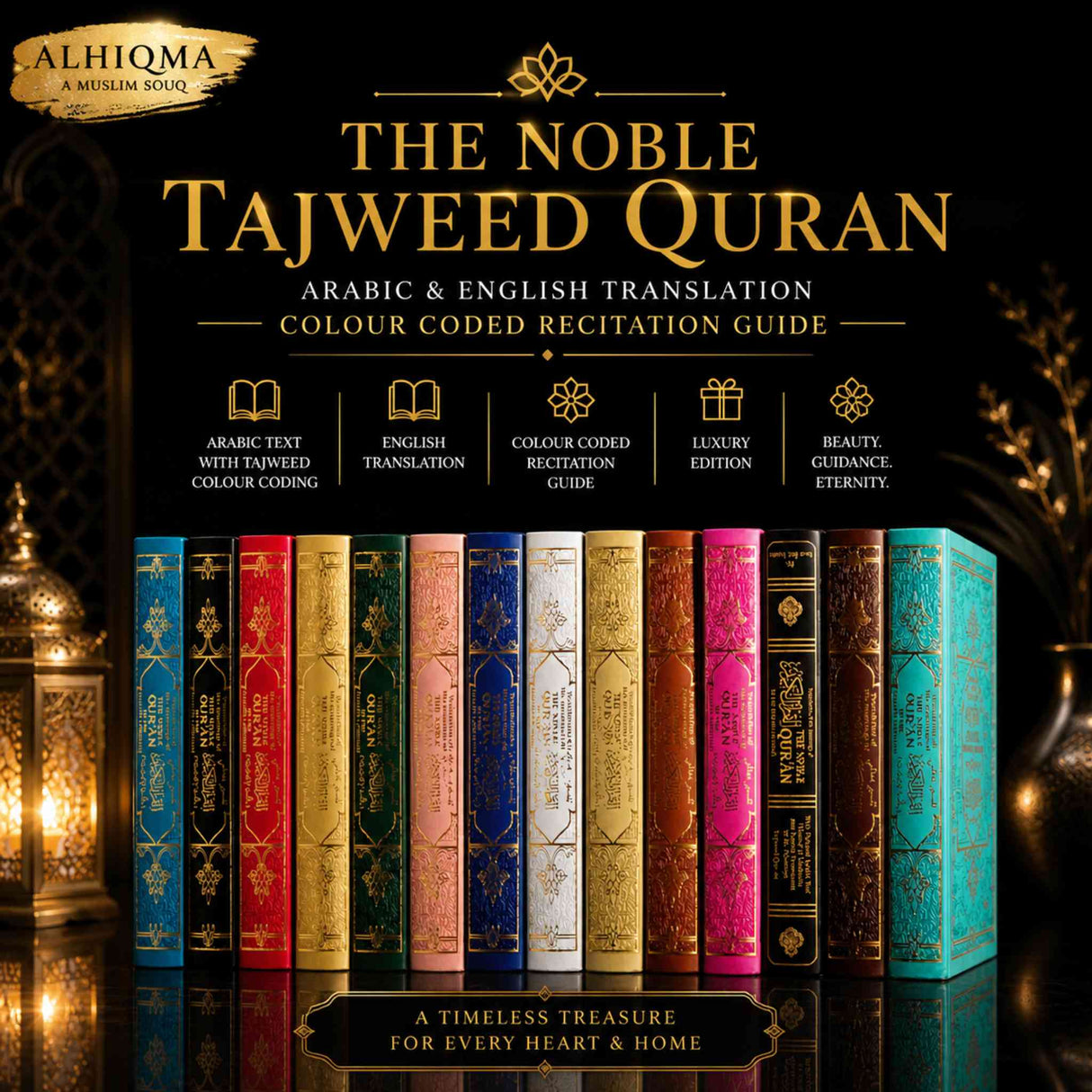 Tajweed Quran Arabic English translation colour coded recitation guide hardcover