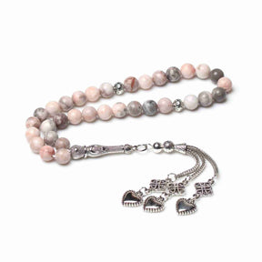 AL HIQMA TASBIH MISBAHA AGATE PINK LOVE TASSELS
