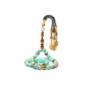 AL HIQMA TASBIH MISBAHA RAIN STONE LIGHT GREEN