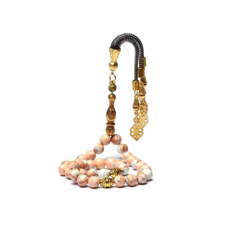 AL HIQMA TASBIH MISBAHA RAIN STONE PEACH