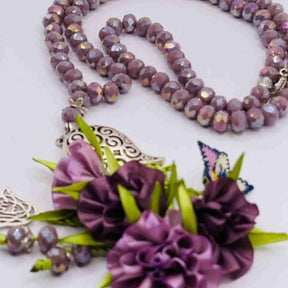 AL HIQMA TASBIH MISBAHA PURPLE CRYSTAL